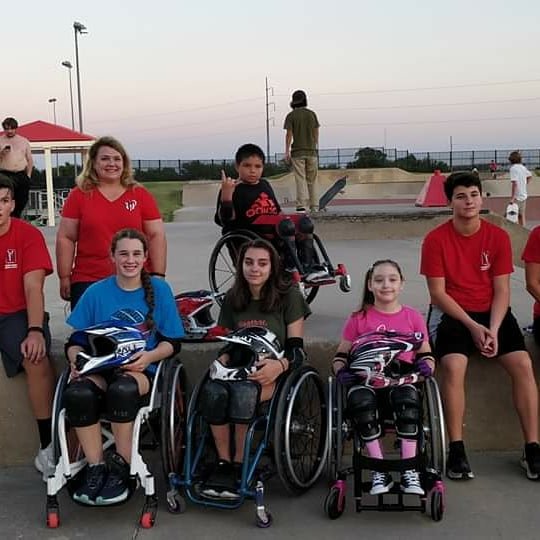RISEAdaptive's tweet photo. Grinding it out on a Hot Texas Tuesday Wheelchair Skate session. 9-3-19 YMSL Coppell Volunteers made it fun!
#wcmx #wheelchairskate #grindit #risesummer2019 #skatepark https://t.co/zFfkC8JneQ