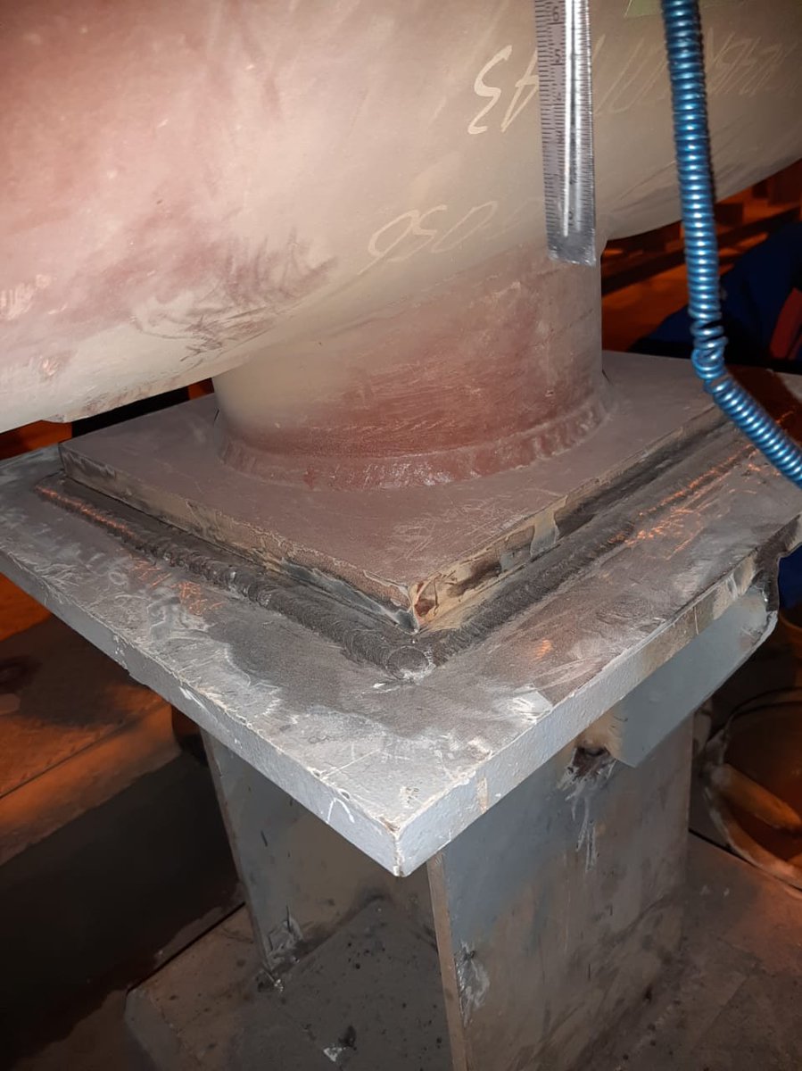 Wrong installation of shim plate. Shim plate should be welded into dummy base plate if you cut as same as dummy baseplate. If cut according to support baseplate then you weld into support baseplate. #pipesupport