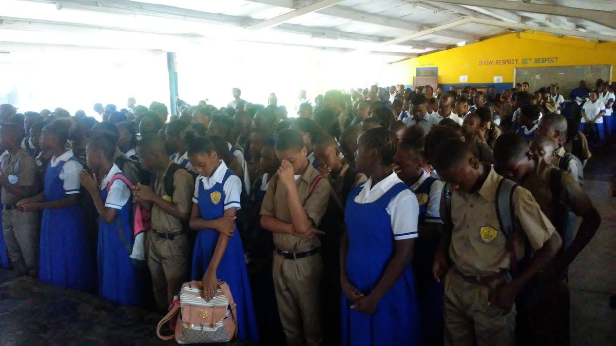 Good morning to you all. School officially starts today. General assembly with devotion.