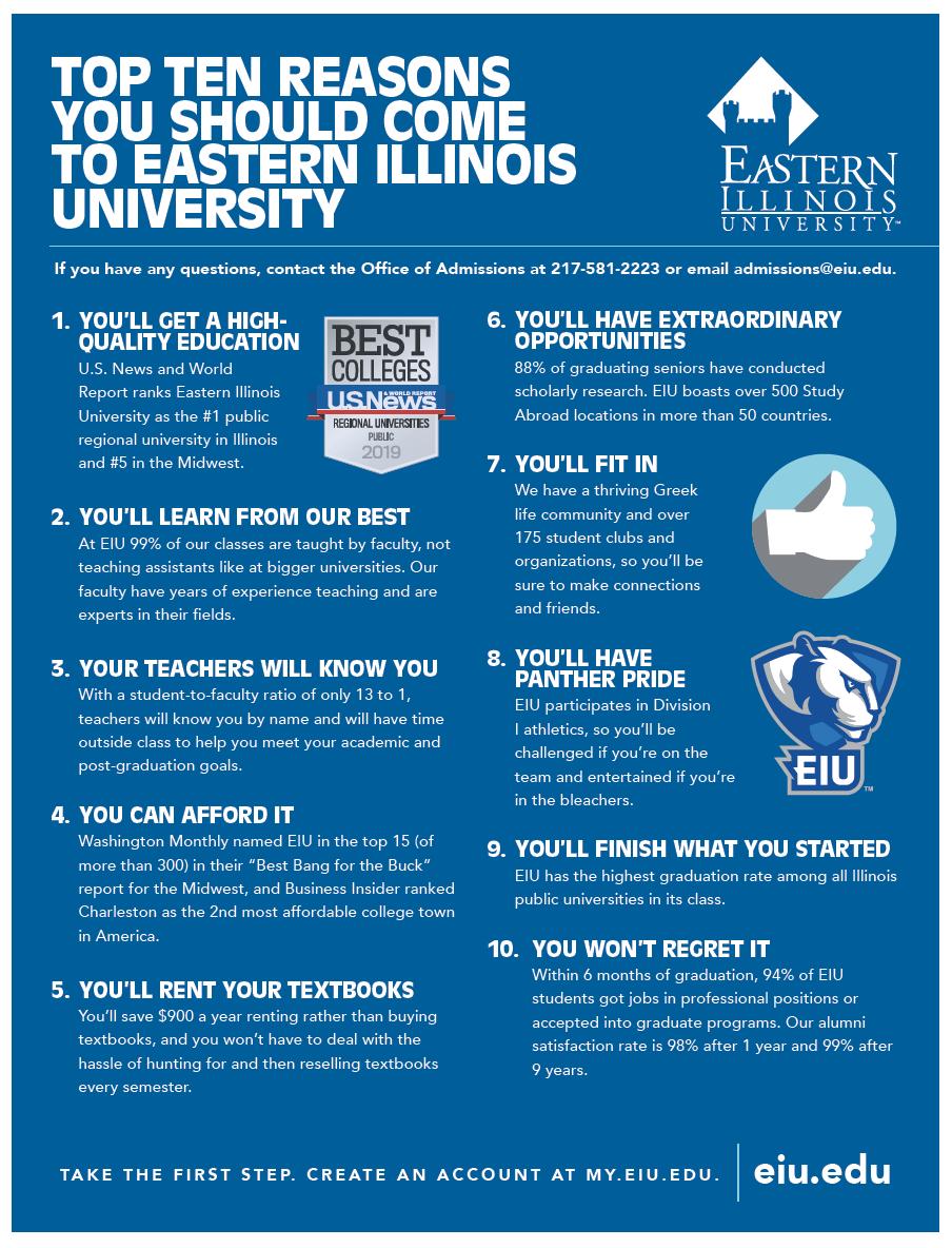 As we welcome news of another year of enrollment growth at <a href="/eiu/">#EIU</a> (+3.7%!), we remind everyone that U.S. News and World Report ranks #EIU as the #1 public regional university in Illinois and #5 in the Midwest!
