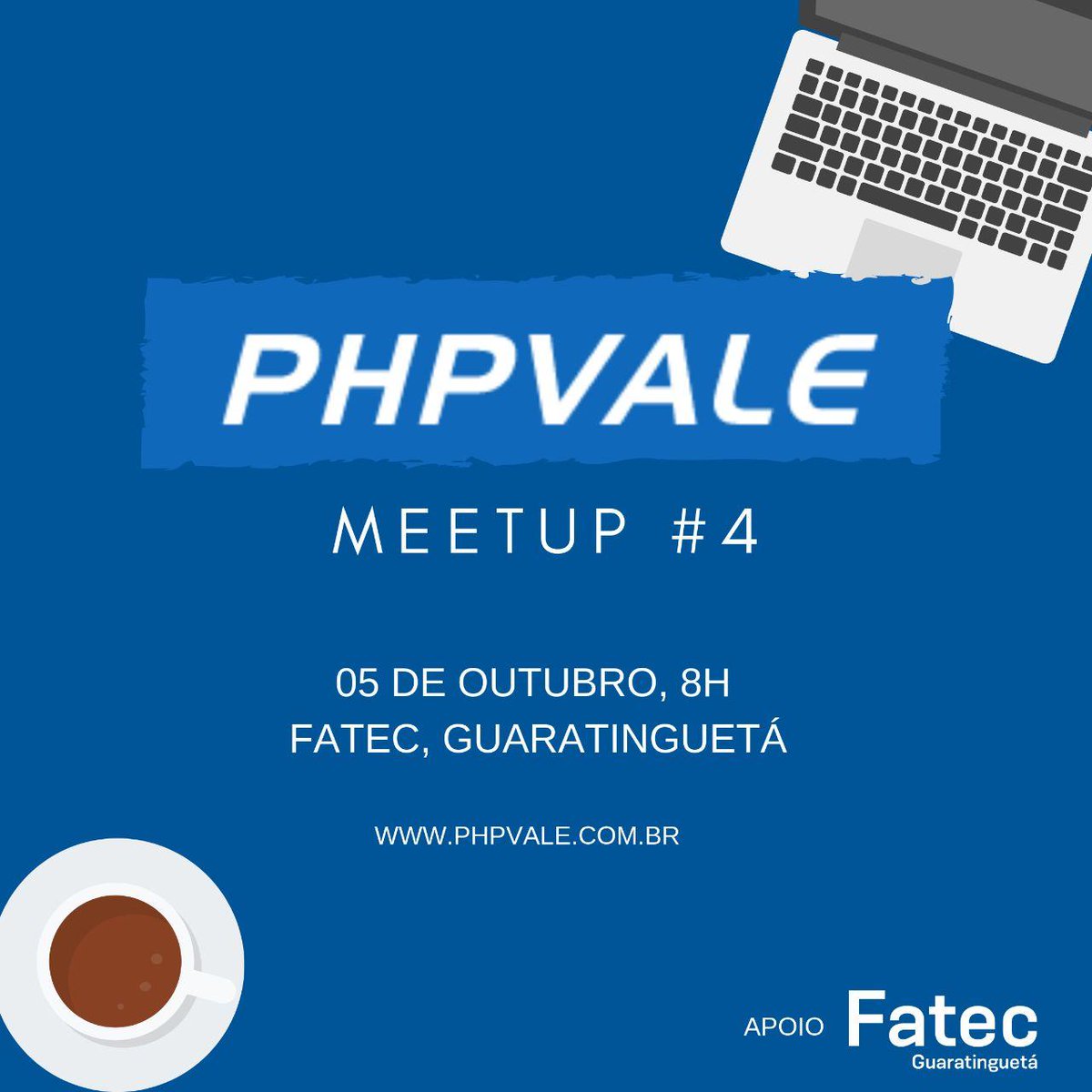 phpvale's tweet image. Quarta edição do Meetup do PHPVale confirmada :D
Será no dia 05 de outubro, a partir das 8 da manhã, na Fatec em Guaratinguetá.
Corre para confirmar sua participação: meetup.com/pt-BR/PHPVale/…