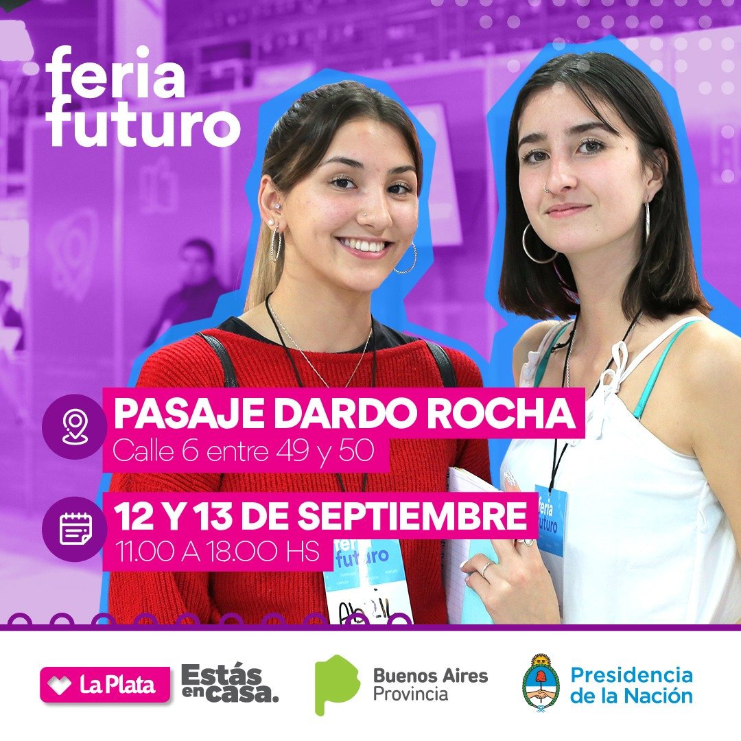 Los días 12 y 13 de septiembre estaremos participando de la #FeriaFuturo que organiza la @sec_trabajo en 📍 #LaPlata. ¡Te esperamos!

#ConectamosTrabajo