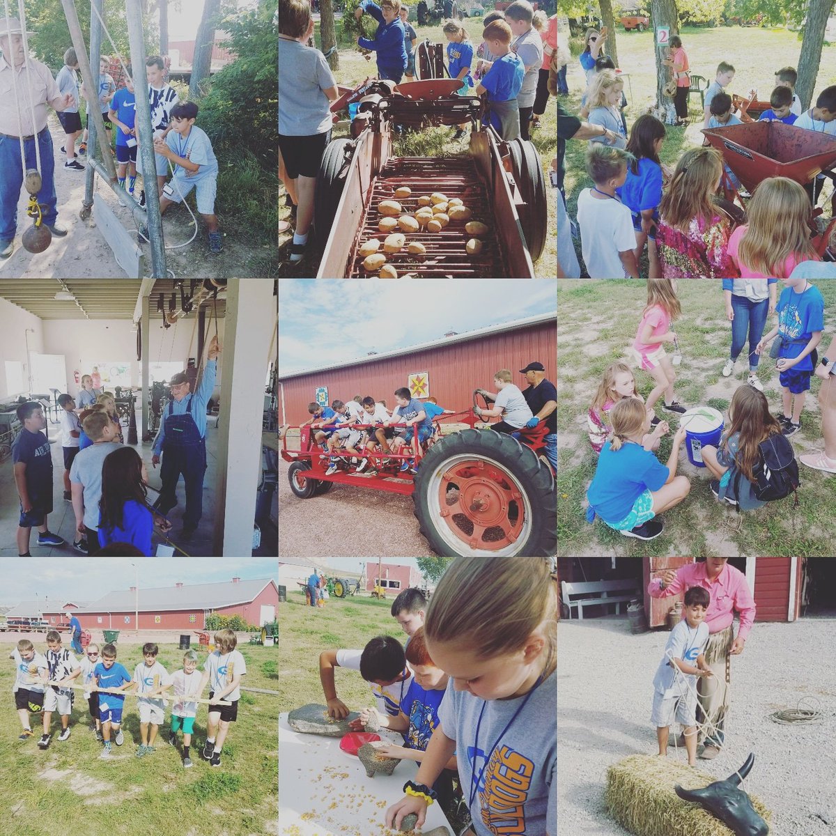 LincolnEle69341's tweet photo. Miss Steele's class enjoyed their first field trip today at Legacy of the Plains. They learned about tools and technology through the years in agriculture. #beblueandgold #LincolnStrong #learnerstodayleaderstomorrow https://t.co/fmiEZoytql