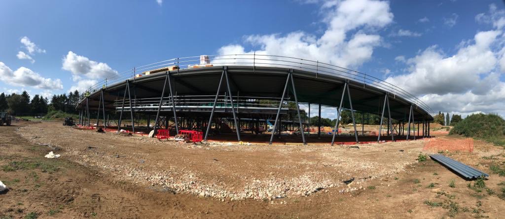 centrespace's tweet photo. Bremont Watches HQ is taking shape! ⏱ 

This magnificent braced steel frame will soon be the eco-efficient head quarters of one of the world’s most prestigious brands, Bremont Watches. Our founder, Dan Ball was on site today to check the progress ✔️ #structuralengineer https://t.co/Tv5TQ748SD