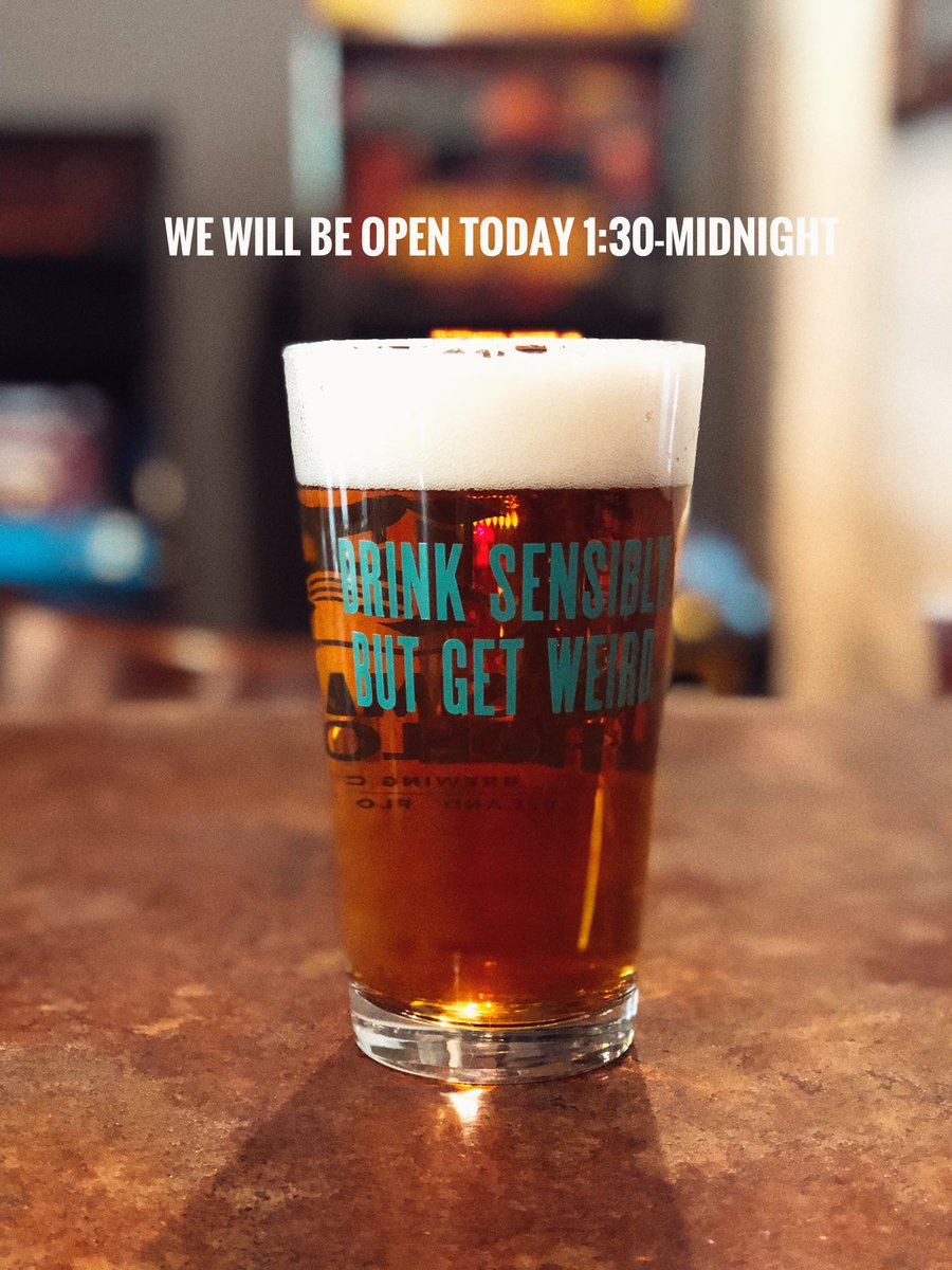 We will be open today! Trivia in the taproom tonight from 7-9pm. 
#DrinkSensiblyButGetWeird