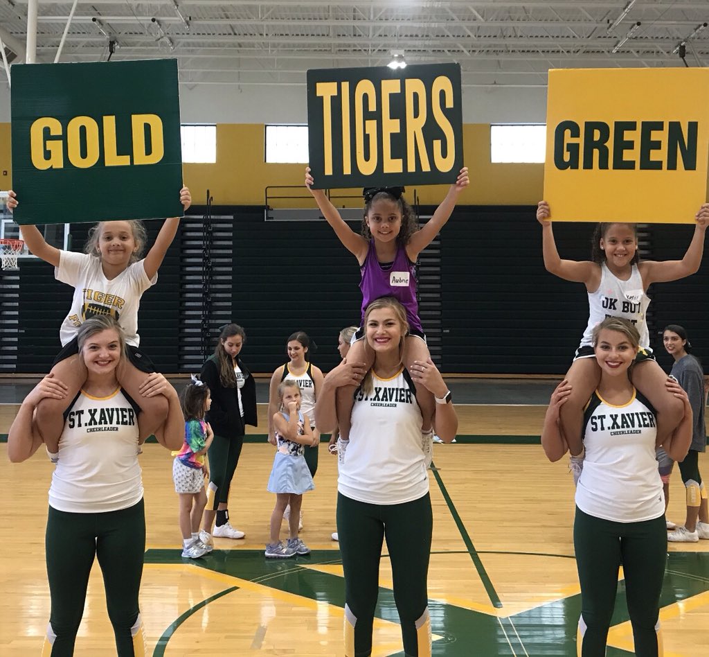 StXTigerCheer's tweet photo. Help us cheer on St. X, Friday evening for Future Tigers Night against Male! Get your tickets at the St. X Athletic Office!!#WeAreStX #stxcheer https://t.co/ds8Ohlc67z