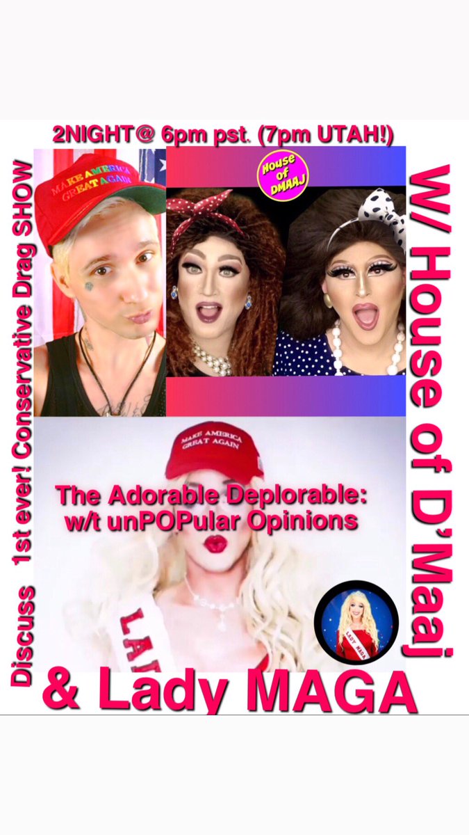 ADWTUO's tweet photo. Tonight at https://t.co/bcvLPrc2tz 6pm pst @houseofdmaaj @LadyMagaUSA https://t.co/lpG8WPwYhB