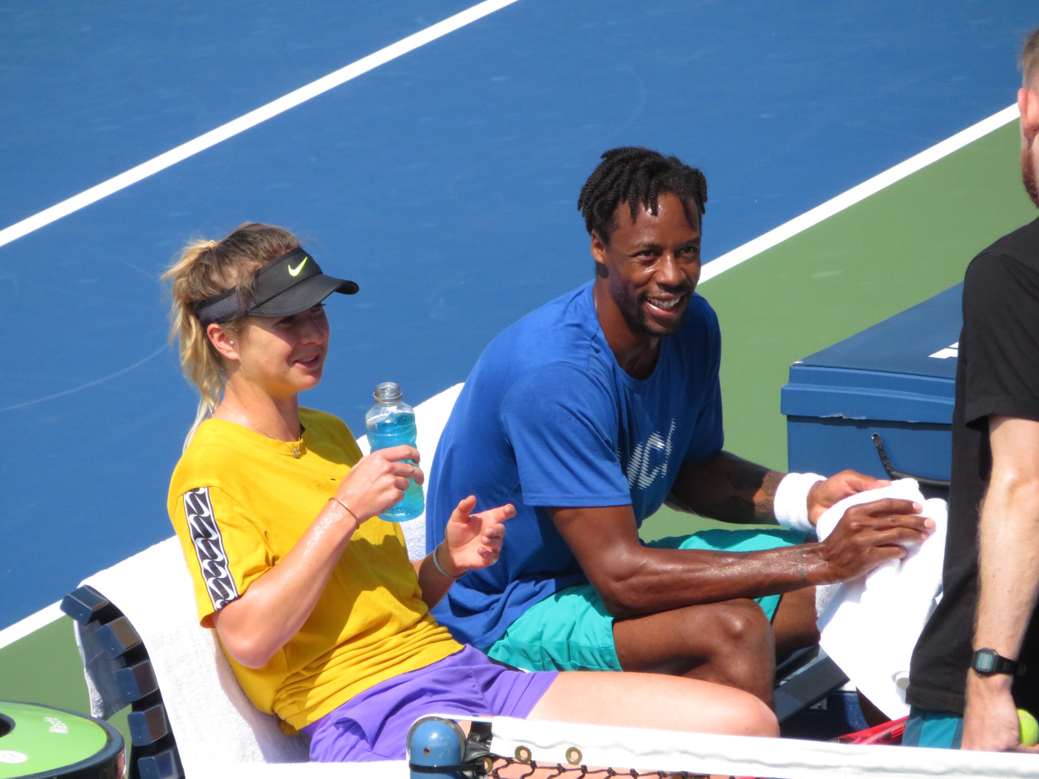 ট ইট র Wowowテニス 全米オープンテニス 実況木村アナの Kimuraの一枚 男子シングルス準々決勝 ベレッティーニはセンターコートで井上晴君と練習 Gs初のベスト4がかかります 一方のモンフィス は 交際中で先にベスト4進出を決めたスビトリーナと