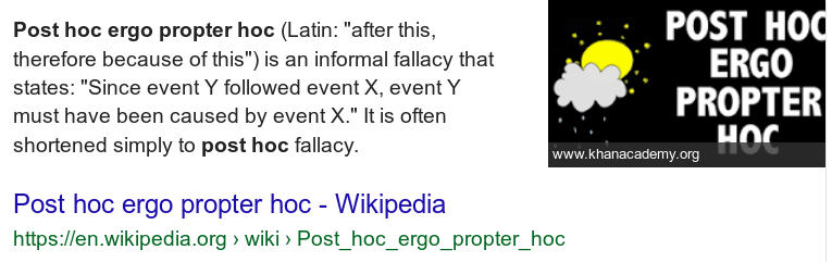 Jose Melendez Logicalfallacy Post Hoc Ergo Propter Hoc Latin After This Therefore Because Of This Is An Informal Fallacy That States Since Event Y Followed Event X Event Y Must