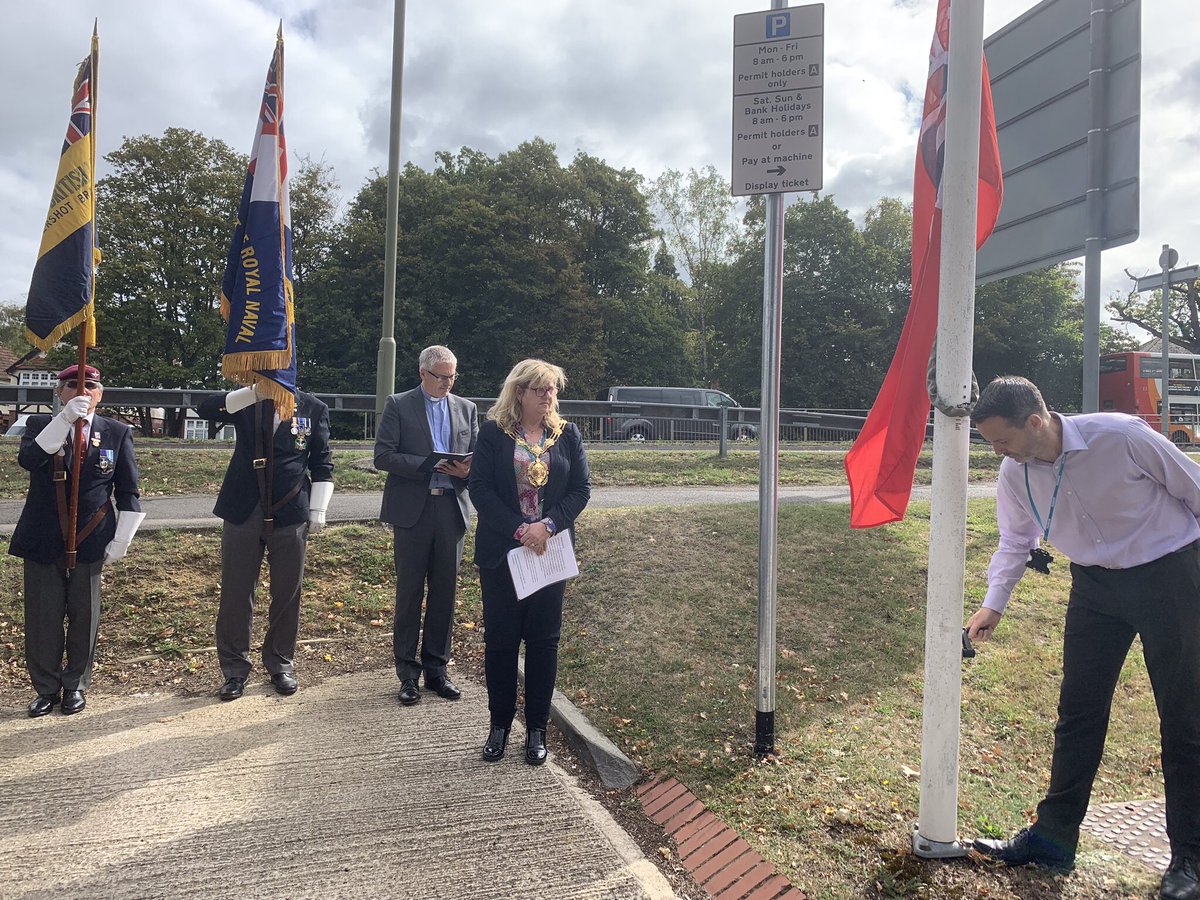 mayorofrushmoor's tweet image. Monday was Merchant Navy Day we paid tribute to those that served and those that lost their lives. We raised the Red Ensign which recognises Merchants Navy Day since 1854 @RushmoorCouncil @suecarter1212 #nothingbut respect #never forget all those that served