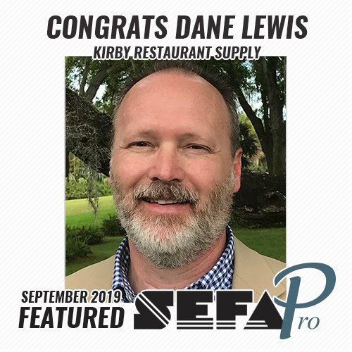 SEFA_LLC's tweet photo. Congratulations to our September 2019 Featured #SEFAPro, Dane Lewis of KirbyRestaurant Supply. Read Dane's story here: https://t.co/4piSscNGg9 https://t.co/ANckEusBDa
