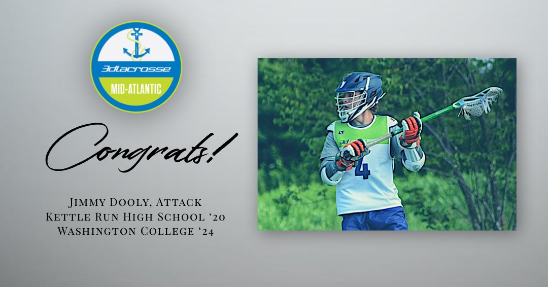 Congratulations to 3d Mid-Atlantic &amp; Kettle Run High School Attackman, Jimmy Dooly on his commitment to Washington College! #3dmidatlantic #3don2 #3ddifference #3dfamily #congrats <a href="/jummydooly/">Jimmy Dooly</a>