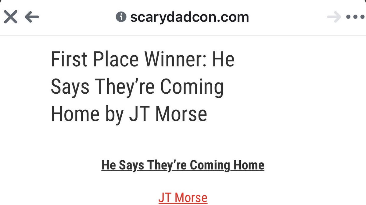 jtmorsewriter's tweet photo. I won a contest with the first flash-horror I've ever written! Such a fun and challenging genre. Thanks to @Scarydad1! I can't wait to read it live at the show later this month.
https://t.co/W69NS6GixQ
#horrorflash #flashhorror #WritingCommunity #writing #contestwin #horror https://t.co/Sngu44Lzgk