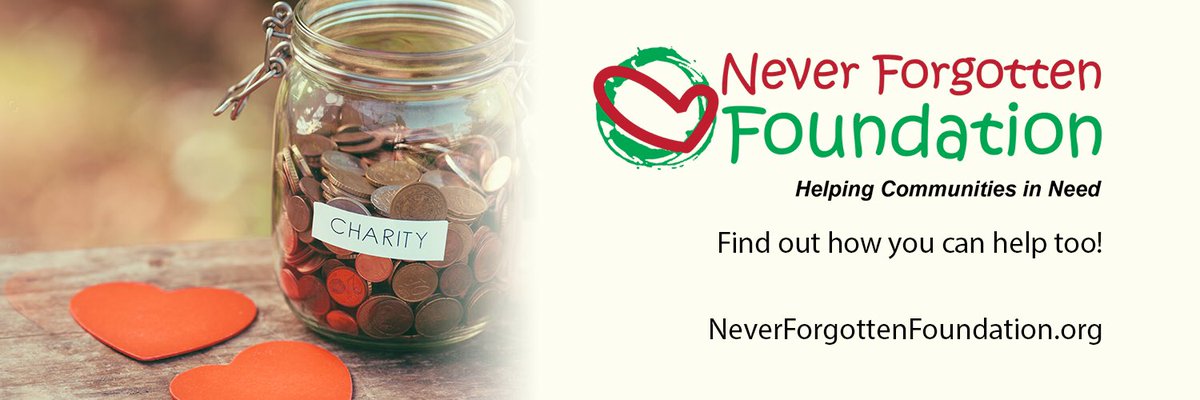 Help Make Our 2019 Food Drive A Success! 

Never Forgotten Foundation (NFF) is a non-profit organization that was created with the sole purpose of bringing a smile to the face of those less fortunate. 

Click the link below for more info 👇
neverforgottenfoundation.org 👈❤️