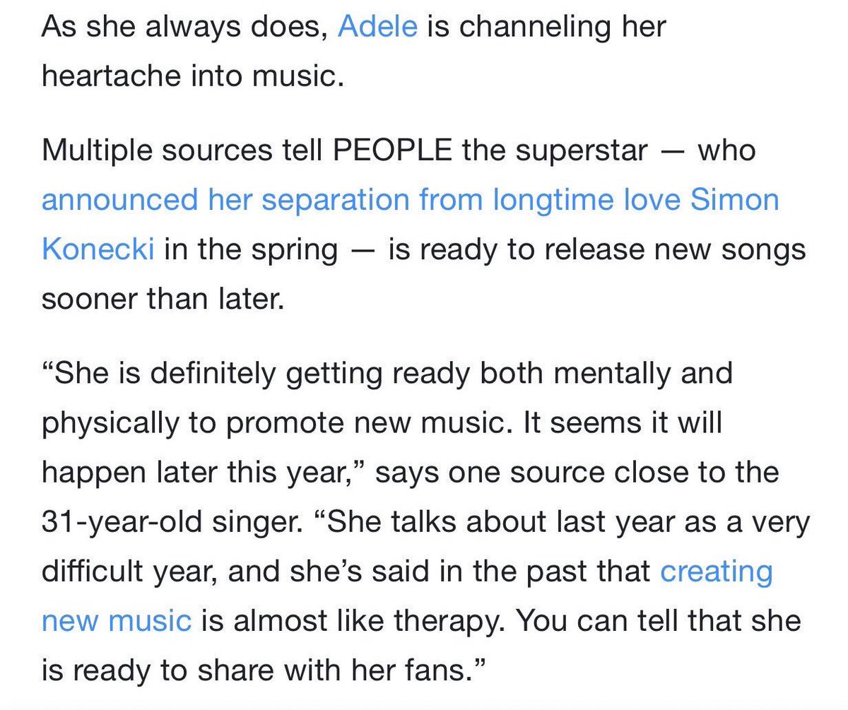 AdeleNowuk's tweet image. According to People Magazine, @Adele is ready and she’s releasing later this year.