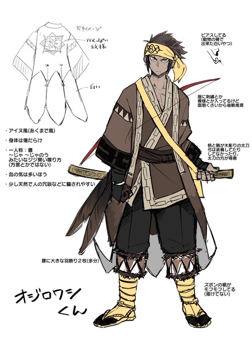 ⑪オンネ
オジロワシの擬人化。名前はアイヌ語でオジロワシのオンネウから。老大なものという意味らしいので口調がジジ臭い感じになった。
立ち絵が雑すぎるので描き直したい。

鳥の擬人化は他にも数人居るけど設定が付いてるのが今のところコイツだけなので何とかしたい。 