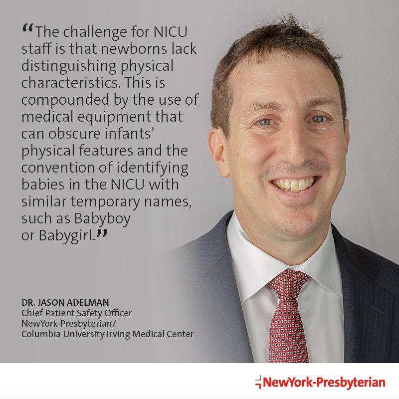 NewYork-Presbyterian (@nyphospital) on Twitter photo A recent study finds that misidentification among multiple-birth infants in the #NICU increases their risk of medical errors. Learn more about the findings from lead author and Chief Patient Safety Officer at #NYP/<a href="/ColumbiaMed/">Columbia Medicine</a>, <a href="/JasonAdelmanMD/">Jason Adelman MD MS</a>: nyphosp.co/2ltr1Av A recent study finds that misidentification among multiple-birth infants in the #NICU increases their risk of medical errors. Learn more about the findings from lead author and Chief Patient Safety Officer at #NYP/<a href="/ColumbiaMed/">Columbia Medicine</a>, <a href="/JasonAdelmanMD/">Jason Adelman MD MS</a>: nyphosp.co/2ltr1Av