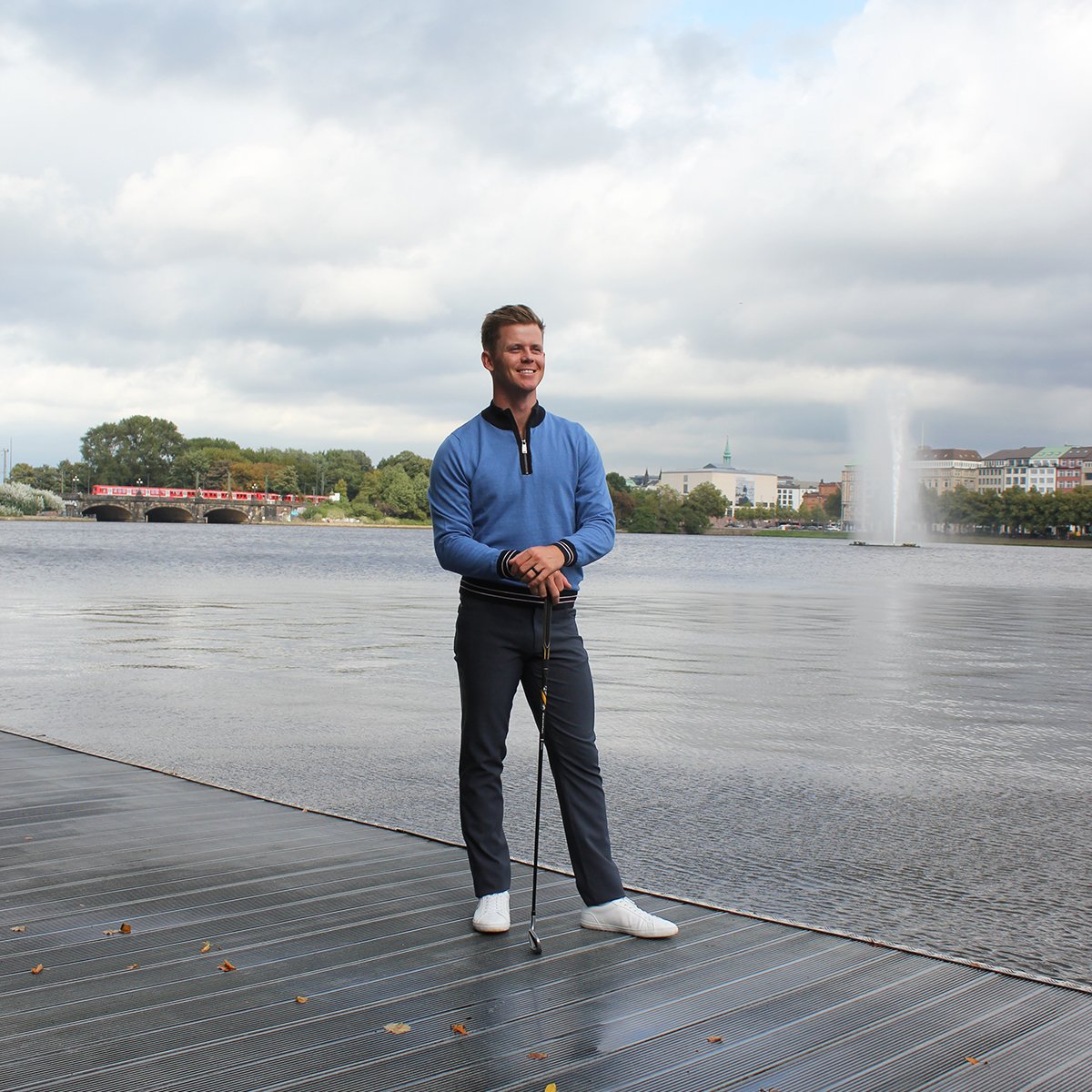 GOLFINO8's tweet photo. A few photos from the visit of last year’s Scottish Open Champion Brandon Stone on his trip to #Hamburg.     
He stopped by the #GOLFINO clubhouse located at the #Jungfernstieg in the city centre and had a browse through the new Autumn/Winter Collection ► https://t.co/mGCQn86sXF https://t.co/gUJ38udzxu