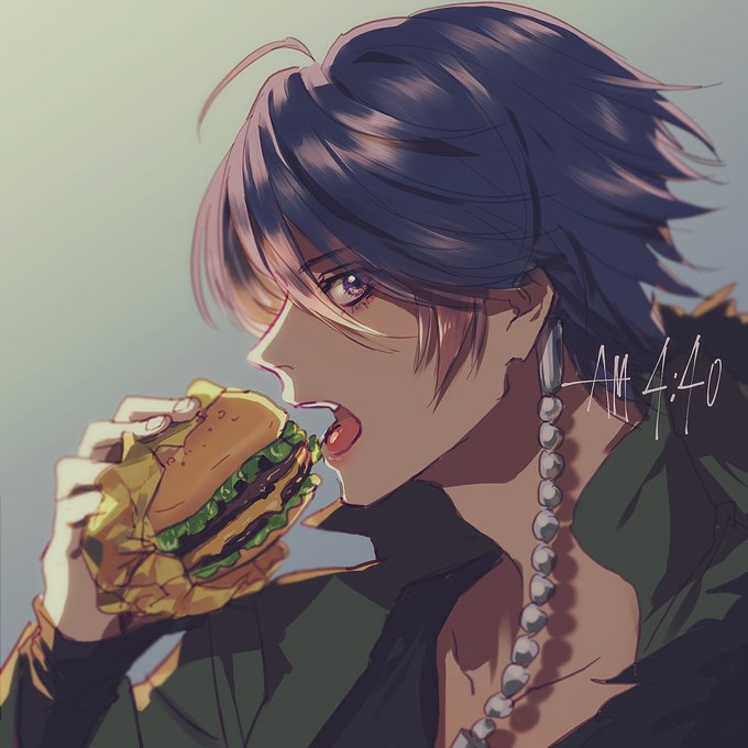 「ハンバーガー 上半身」のTwitter画像/イラスト(古い順)