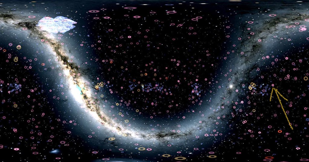 eloycam2012's tweet photo. Si , el exoplaneta HD 224693 b se encuentra en la constelación Cetus , la ballena girando alrededor de la Estrella HD 224693 a 306 años luz de distancia de la tierra . Aquí señalado por la flecha amarilla en el plano galáctico. Acerté? 🤓 Ccp @inaoe_mx @iaunam  #NameExoWorlds https://t.co/piic4NrK5m