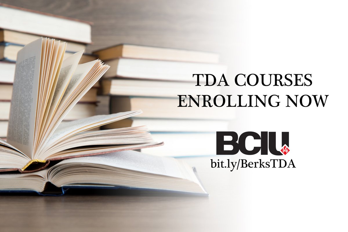 Professional Development Opportunity: TDA Courses are enrolling now! 

Learn more and sign up today at bit.ly/BerksTDA