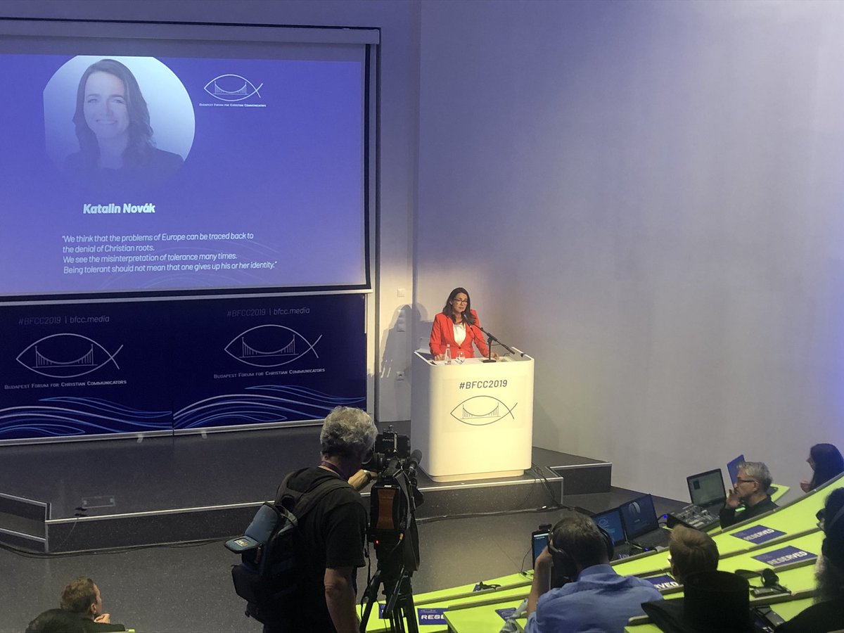 theEUpost's tweet photo. Hungarian Family Minister @KatalinNovakMP at #bfcc2019: “We think that the problem of Europe can be traced back to the denial of Christian roots” https://t.co/fm5p8TtYMz