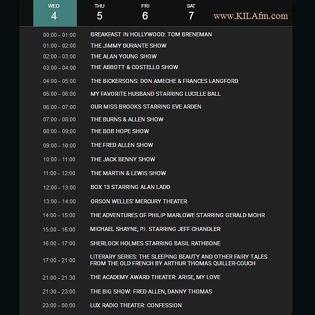 KILAfm.com
Program Listing for 8/4/19 pst
<a href="/theINshow/">the IN show / www.KILAfm.com</a> <a href="/_KILAfm_/">KILAfm / www.KILAfm.com</a> #KILAfm #theINshow #Indie #Radio #Radio247 #RadioShow #OnAir #Online #Broadcasts #Station #Entertainment #Movies #Music #Literature #Comedy #Drama #Actor #Actress #Musician #Singer #hollywood