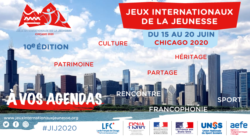 JIJ_AEFE_UNSS's tweet photo. À vos agendas 🗣 : les #JIJ2020, l'incontournable grand rendez-vous sportif et culturel organisé par l'@aefeinfo et l'@unss, se tiendront du 15 au 20 juin 📆 à Chicago 🇱🇷. https://t.co/QbZDzK2A8U