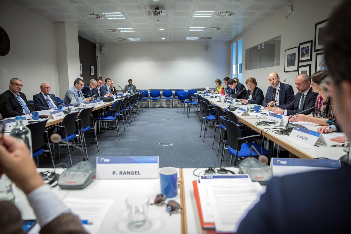 EPP's tweet photo. Today the #EPP Working Group on membership issues, chaired by EPP VP @PauloRangel_pt MEP met. On the agenda: closer future relations w/ 🇸🇰 parties, current political landscape in #WesternBalkans &amp; Eastern Partnership region &amp; considerations for future missions &amp; political focus. https://t.co/wW4spiQnKt