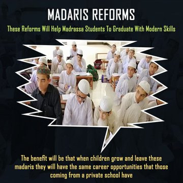 Fahad4014's tweet image. The government will register more than 30,000 madrassas, which will teach subjects like English, mathematics and science. #MadrasaReforms