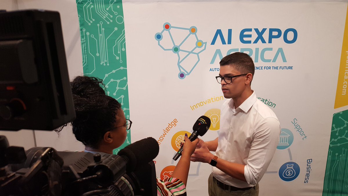 Wits_News's tweet photo. Dr Roy Forbes being interviewed by @MorningLiveSABC on @WitsUniversity new #artificialintelligence initiative, #CirrusAI at #AIExpoAfrica.
#Wits4IR https://t.co/OJZIQrIf2z
