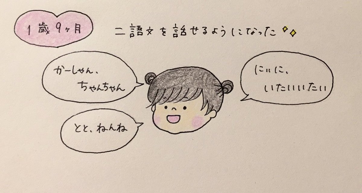 先月くらいから?どんどんお話が上手になってきてる✨✨

#育児日記 #育児絵日記 