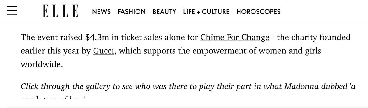 Chime For Change funds 210 projects in 81 countries.In 2013 it launched the Sound of Change live concert, which raised $4.3M in just ticket sales for charity.The concert was broadcast in more than 150 countries globally reaching an MASSIVE audience of 1 billion viewers.