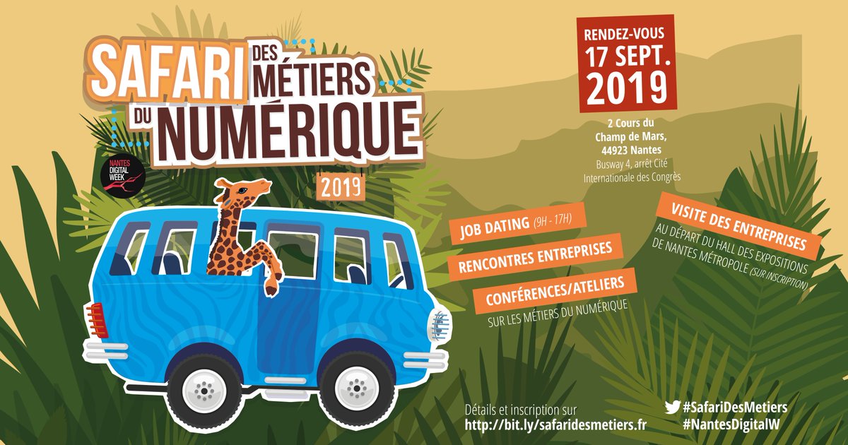 [J-13] @gfiinformatique participe au Safari des Métiers du Numérique. Venez rencontrer notre #Team recrutement le 17/09 et embarquez à bord du Safari'Bus pour une visite de nos locaux! Pour vous inscrire, c'est par ici bit.ly/2kuecWa