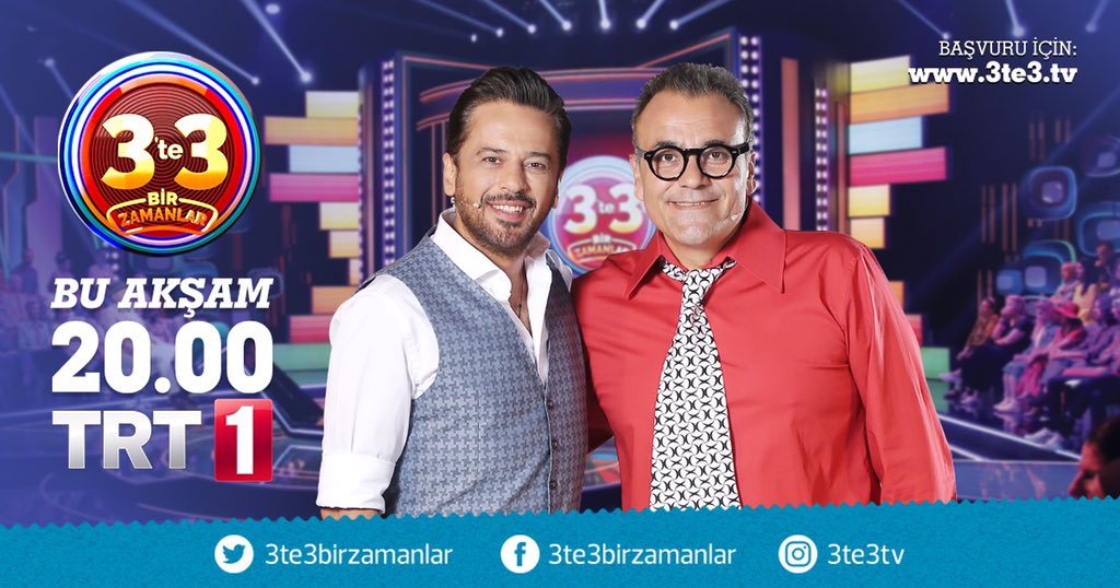 3'te 3 Bir Zamanlar'a bu hafta Türk televizyonlarının efsane sunucularından Mesut Yar konuk olacak. Emre Altuğ’un sunduğu ekranların en eğlenceli bilgi yarışması #3te3BirZamanlar bu akşam 20.00’de #TRT1'de.
.
.
#nostalji