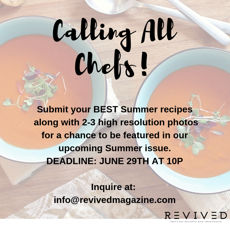 RevivedMagazine's tweet photo. CALLING ALL CHEFS! #RevivedMagazine #FallRecipes https://t.co/YPWjBLVYcA
