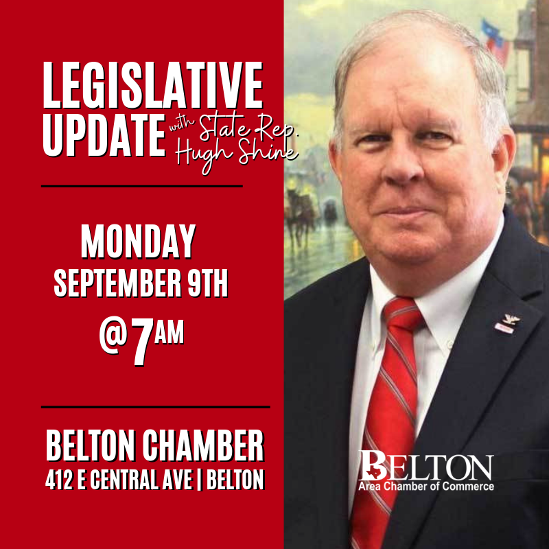 BeltonChamber's tweet photo. Legislative Update with @ShineforTexas State Rep., Hugh Shine coming up! #legislativeupdate #texasstaterep #hughshine #welovebeltontx #beltontexas #beltonchamber https://t.co/nvbDFMnPpm