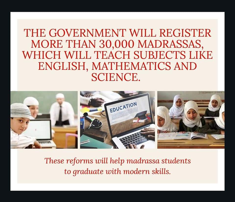 Anabia808's tweet image. Madrasa reforms will provide career opportunities for their students. 
#MadrasaReforms