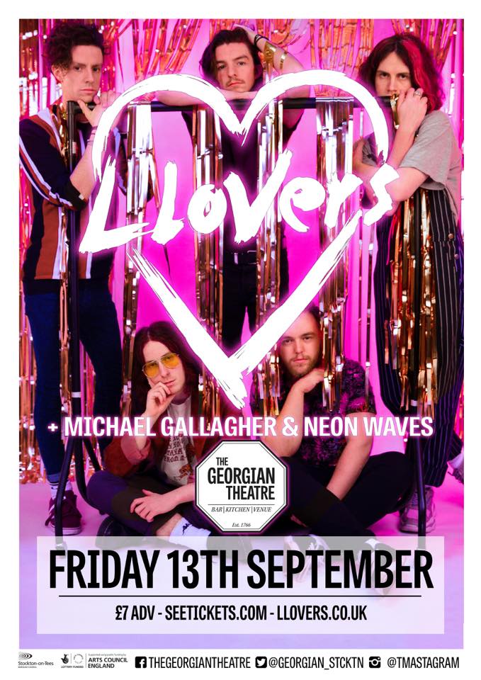 💕 <a href="/wearellovers/">Llovers</a>' headline The Georgian Theatre next Friday (13th September) with support comes from <a href="/MickyyGall/">Michael Gallagher</a> and <a href="/NeonWaves2/">Neon Waves</a>.

Tickets: bit.ly/LloversGeorgian

T-Shirt/Tote/Ticket Bundle: bit.ly/2TOgnkX