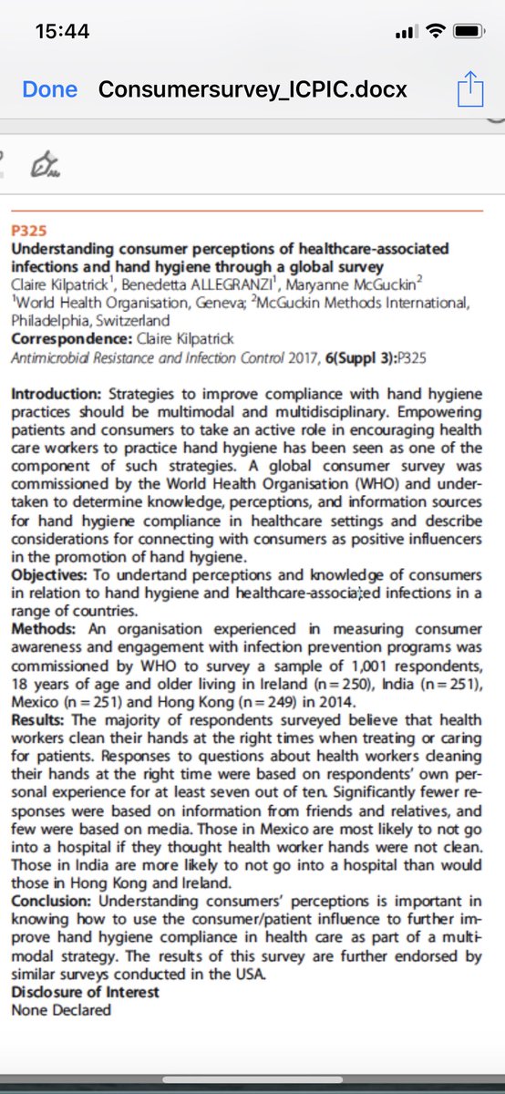 SafeSaferSafest's tweet photo. @claireekt @ICPIC_meeting @WHO @DidierPittet @allegranzib In 2013, a #patient participation survey was conducted & at #ICPIC2017 global consumer survey results were presented #handhygiene Useful insights for #ICPIC2019 focus on patient engagement @ICPIC_meeting @DidierPittet @_FaceSA https://t.co/hOQBGAsj64