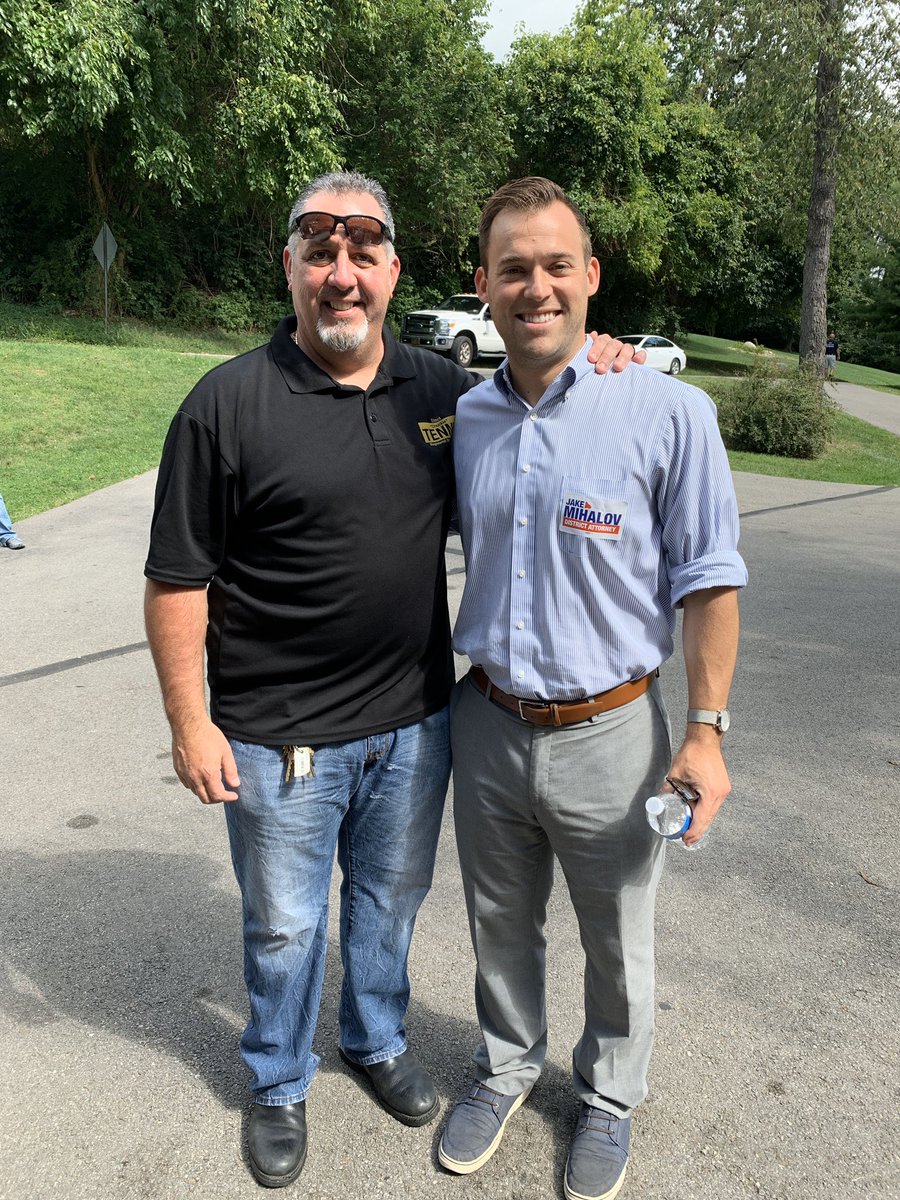 JakeforDA's tweet image. Always great seeing friends on the campaign trail. Thanks for your support, Chuck, and best of luck in your election!