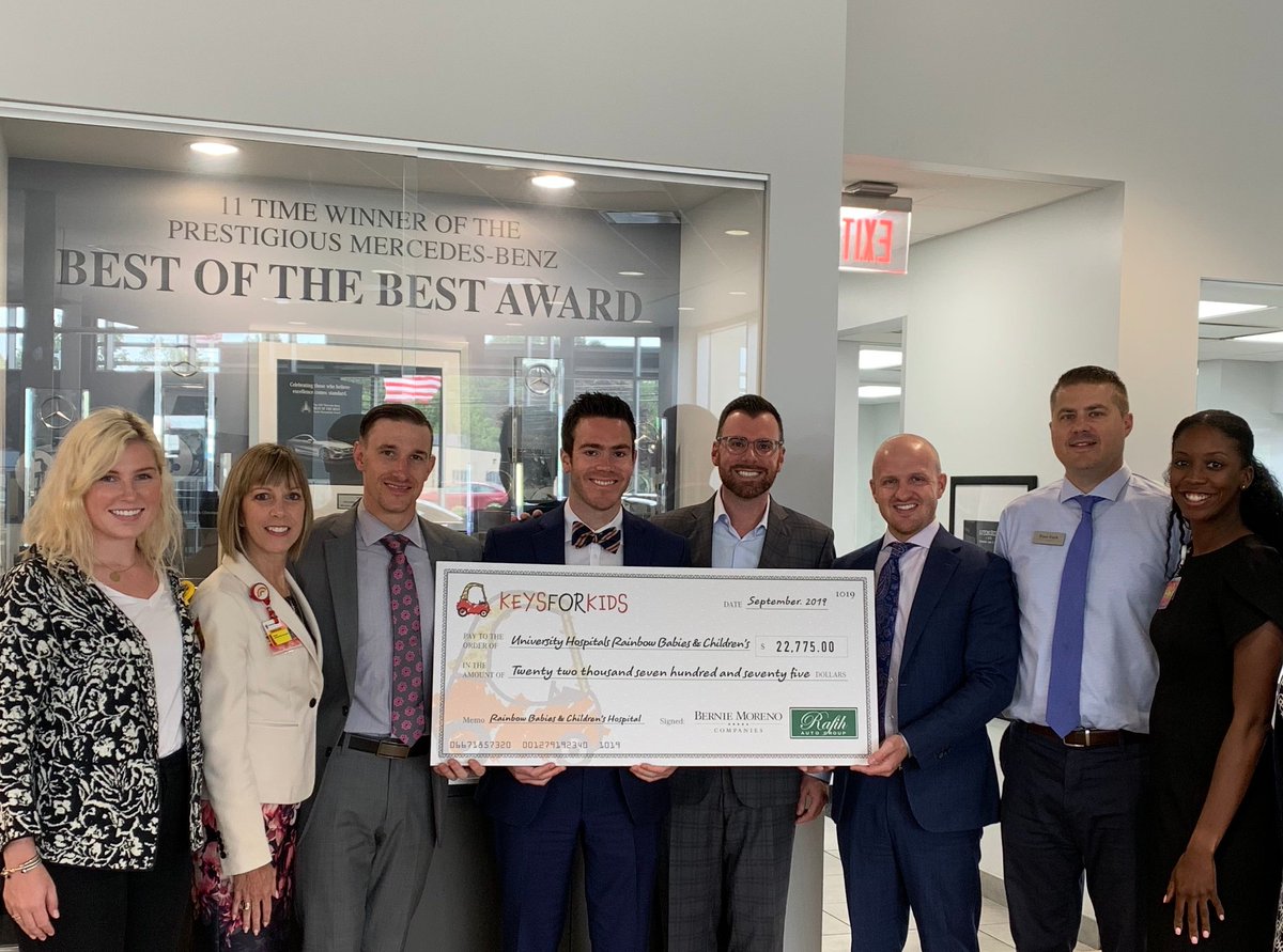 RCPatRainbow's tweet photo. Thank you to our friends at @BernieMorenoCo for such a generous donation to help kids at @UHRainbowBabies through their #KeysForKids campaign. https://t.co/xLLeJjpskd