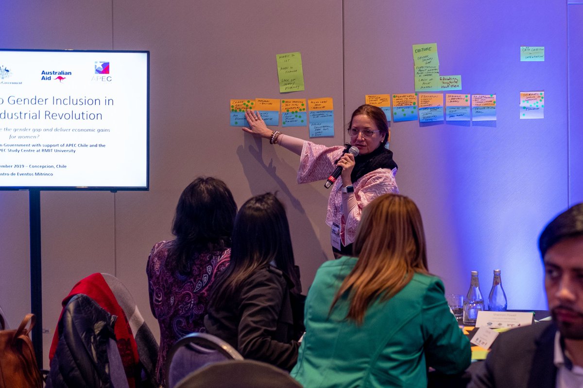 La inclusión de la mujer en la economía es uno de los pilares para APEC Chile 2019. En Concepción discutimos cómo las instituciones públicas y privadas pueden apoyar la participación femenina en el área laboral, económica y social #APECChile2019 #APECPyme2019