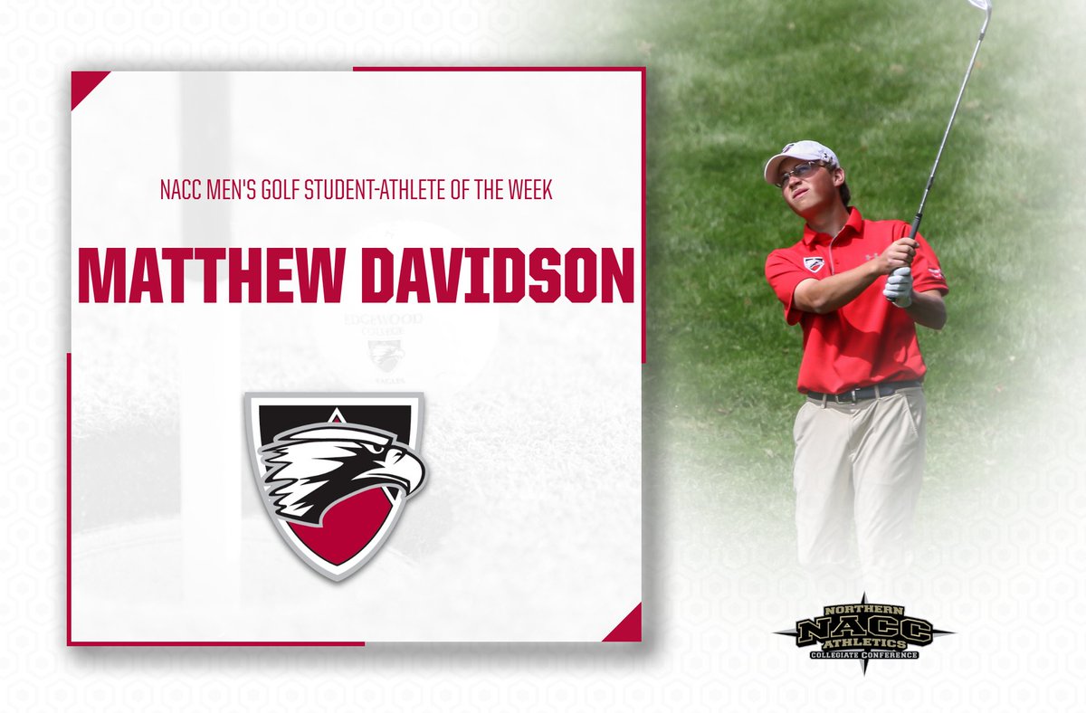 edgewoodeagles's tweet photo. The Eagles Matthew Davidson has been named the @NACC_sports Men's Golf Student-Athlete of the Week! 

🦅 Matt finished 2nd (out of 125) at the Culver's Edgewood College Fall Classic this last weekend!

🦅 Story here - https://t.co/WnAsFOq4gr https://t.co/DRAirIEHd7