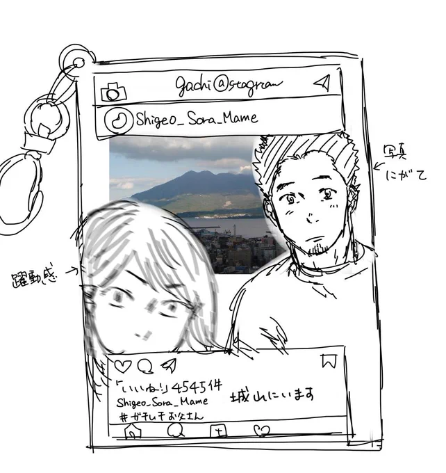 こんな感じのインスタ風アクキーを妄想 