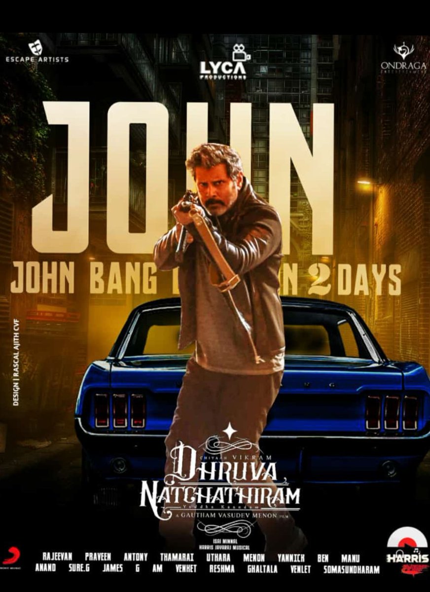 SarveshCVF's tweet photo. #JohnBangBeginsIn2Days
The wait is over.. Get ready to watch #John very soon in theatres.. Let's start the countdown 🔜🔥
#Johnjohnjohn #dhruvanatchathiram 💯🔥 https://t.co/xKTH2aDBXo