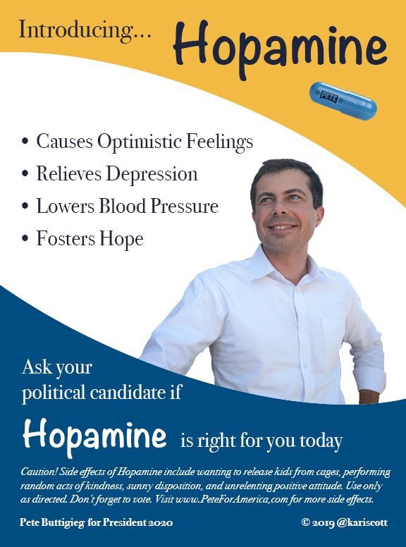 kariscott's tweet photo. @SpaceNerd4Pete @jodimasters @Chas10Buttigieg @PeteButtigieg It’s the #hopamine https://t.co/HOTstR9iai
