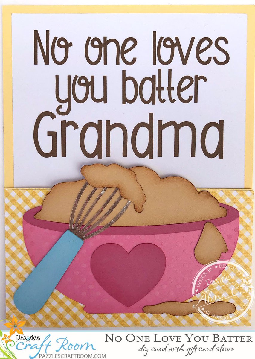 Pazzles's tweet image. Grandparents Day is September 8! Here's the perfect card designed by Alma Cervantes of SVGCuttables! Show grandma, granny or nana you love her "batter" than anyone. Includes a dutch door front revealing a secret gift card sleeve!

pazzles.net/wordpress/2019…