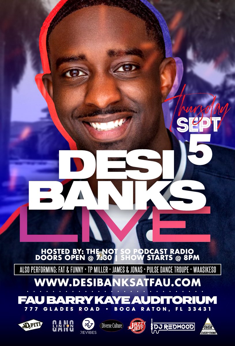 1JazzyJeff's tweet photo. FAU Really Lit this Week 🔥

Tomorrow - @iamdesibanks performing

Friday - Bonfire with Waka + NUPES After Dark

Saturday - Tailgate + After Party

#MakeFAULitAgain https://t.co/7Ak8N2HRQs