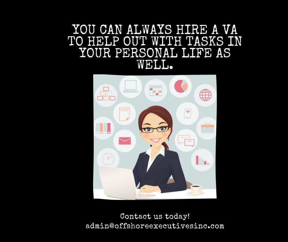 OExecutives's tweet photo. Can you hire a virtual assistant for personal tasks? The answer is YES.

Here are a few examples:

*Booking travel arrangements for rips or vacations
*Organizing your to-do list and calendar
*Helping you make purchases – gifts, stationary, online shopping and many more. https://t.co/ngr9TyPeKm